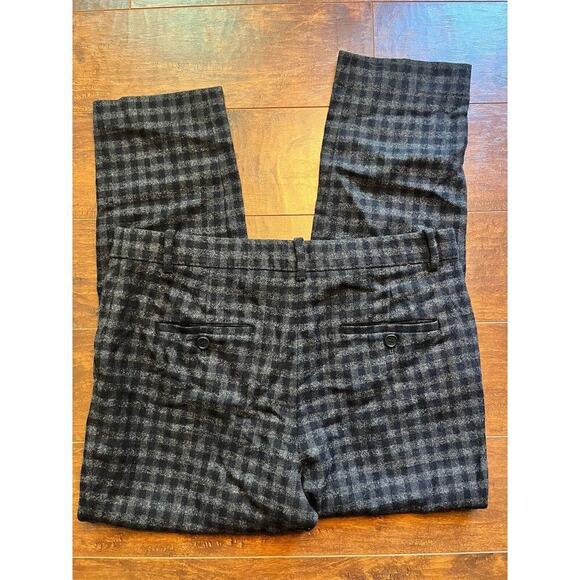 Theory Craven Strobe Check Plaid Wool Blend Slim Trouser Pants Size 6 - Picture 7 of 7